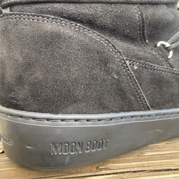 NWOB Tecnica Moon Boot Pulse Mid Black Nubuck Leather Snow Boots Women's Size 10 - Picture 7 of 15